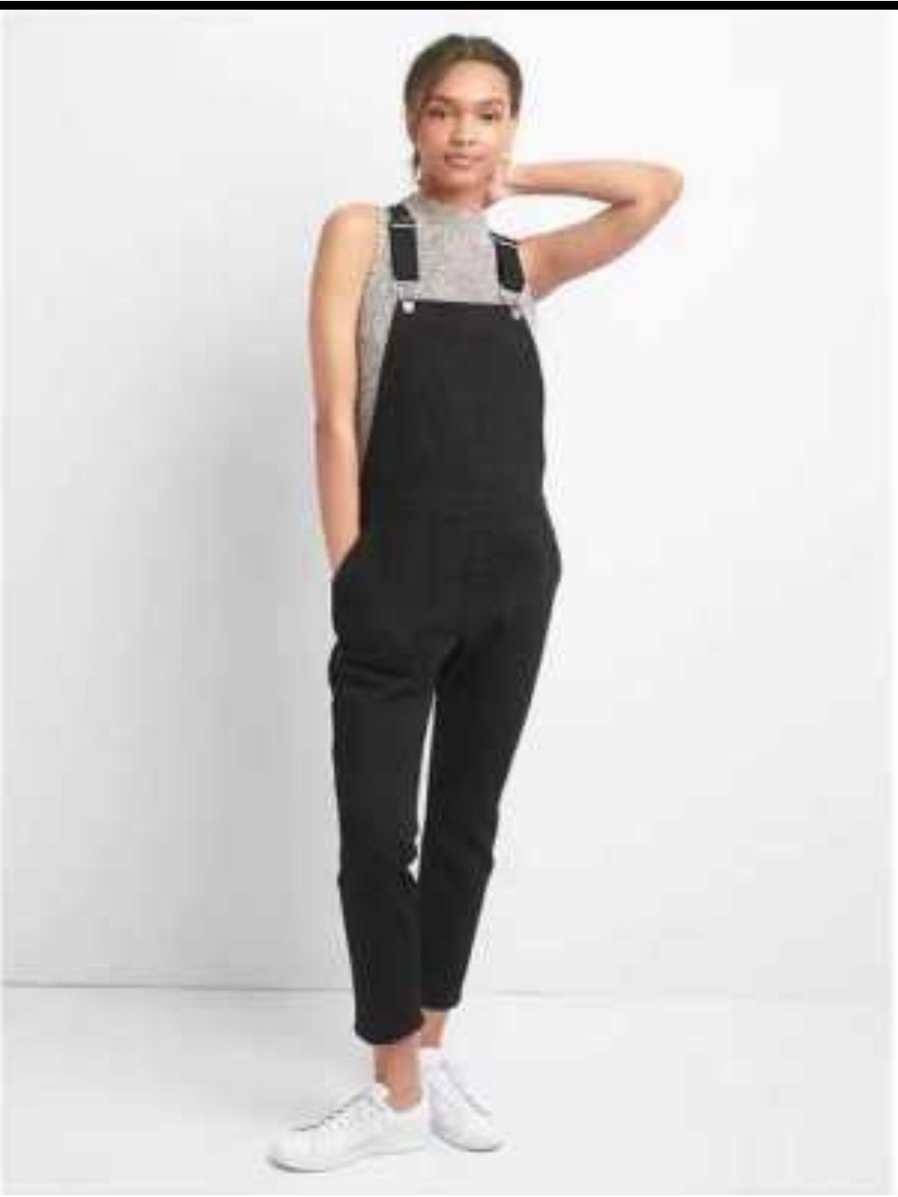 GAP Black Women's Denim Overalls with Adjustable Buckle Straps